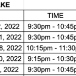 Hot Sake schedule